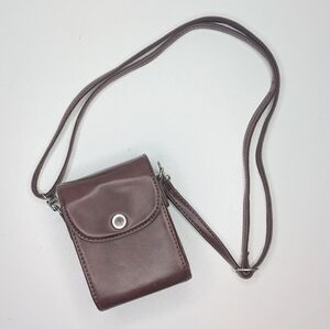 Vintage Brown Camera Bag Small Crossbody Belt Structured